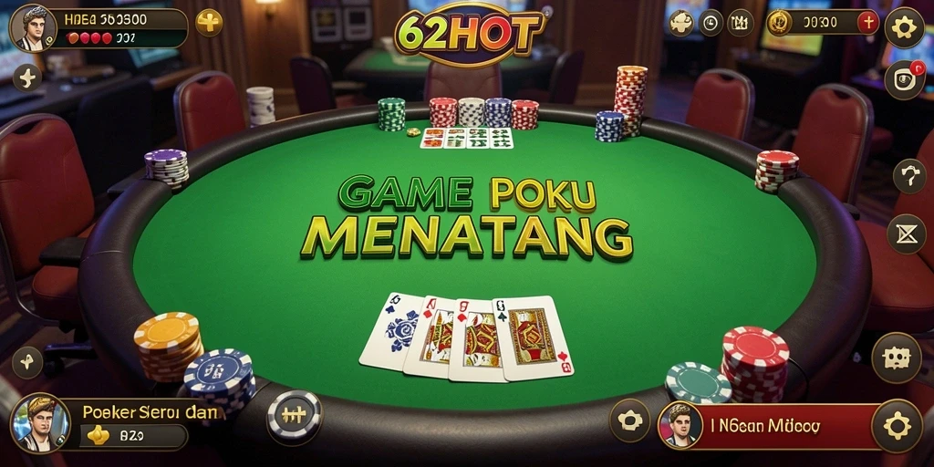 Screenshot gameplay Poker di 62HOT dengan grafis menarik.
