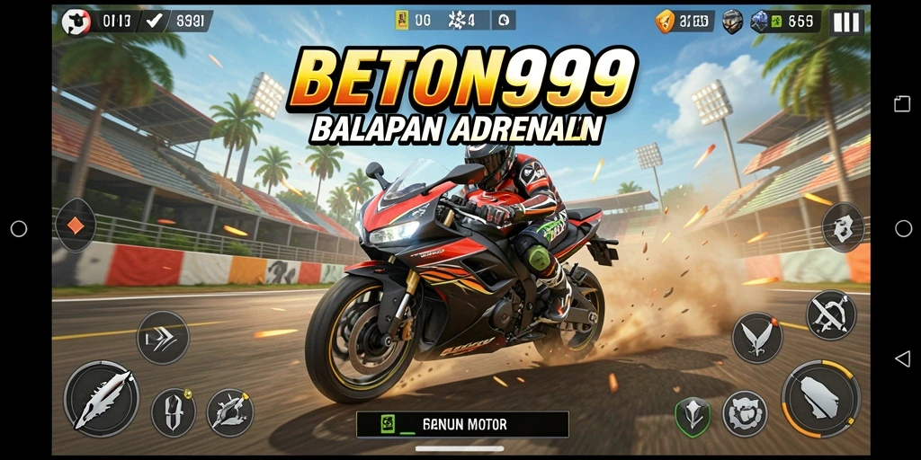 Tangkapan layar dari gameplay balapan motor yang seru.