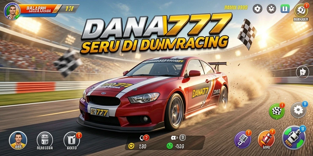 Tampilan gameplay DANA777 dengan aksi balapan yang seru.