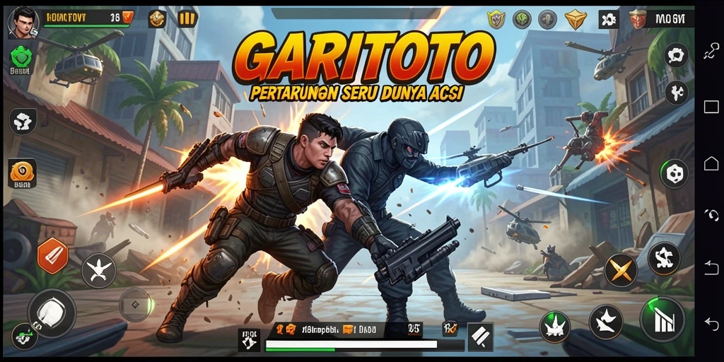 Tampilan aksi mendebarkan dalam permainan GARITOTO.