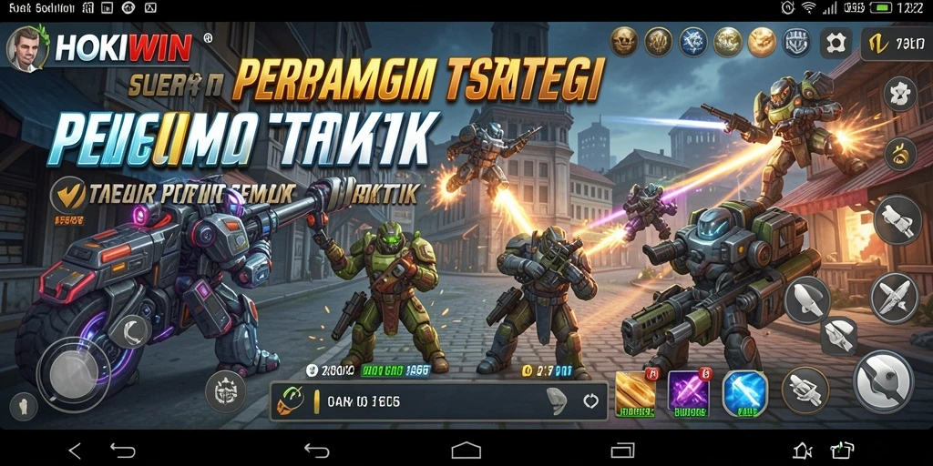 Screenshot gameplay HOKIWIN menampilkan strategi pertempuran mendebarkan.