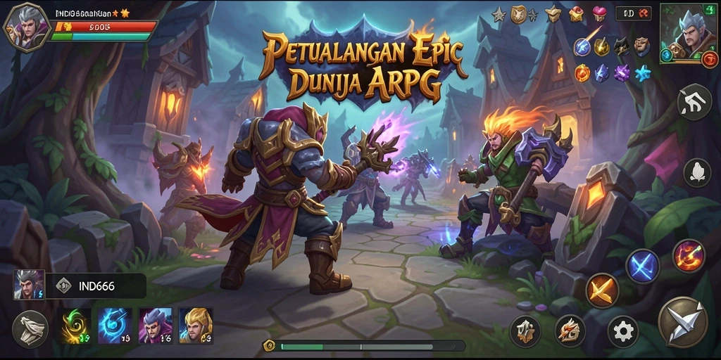 Tampilan gameplay ARPG yang menegangkan dan penuh aksi.