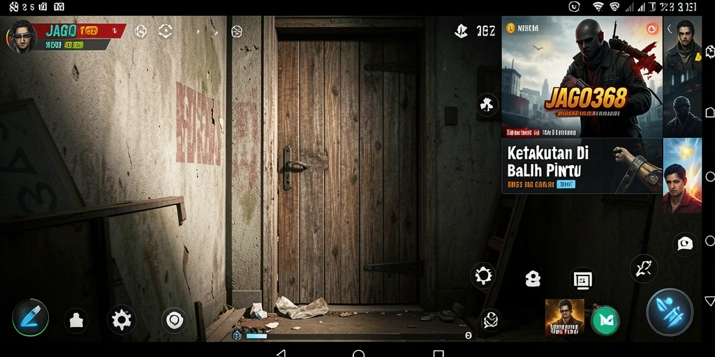 Tampilan gameplay menyeramkan dari JAGO368 menampilkan suasana gelap.