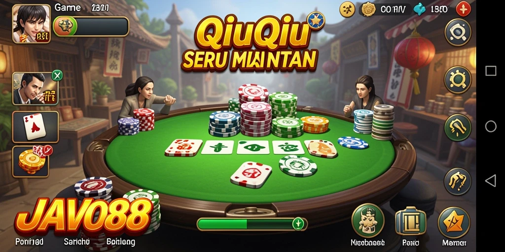 Gameplay JAVO88 menampilkan aksi seru permainan QiuQiu.