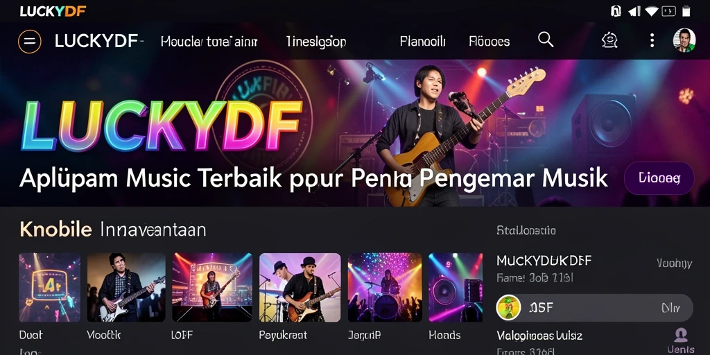 Screenshot LUCKYDF menampilkan pengalaman bermain musik yang seru.