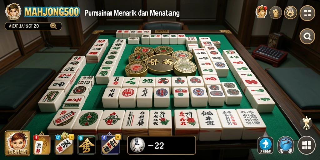 Tangkapan layar menunjukkan gameplay menarik MAHJONG500.