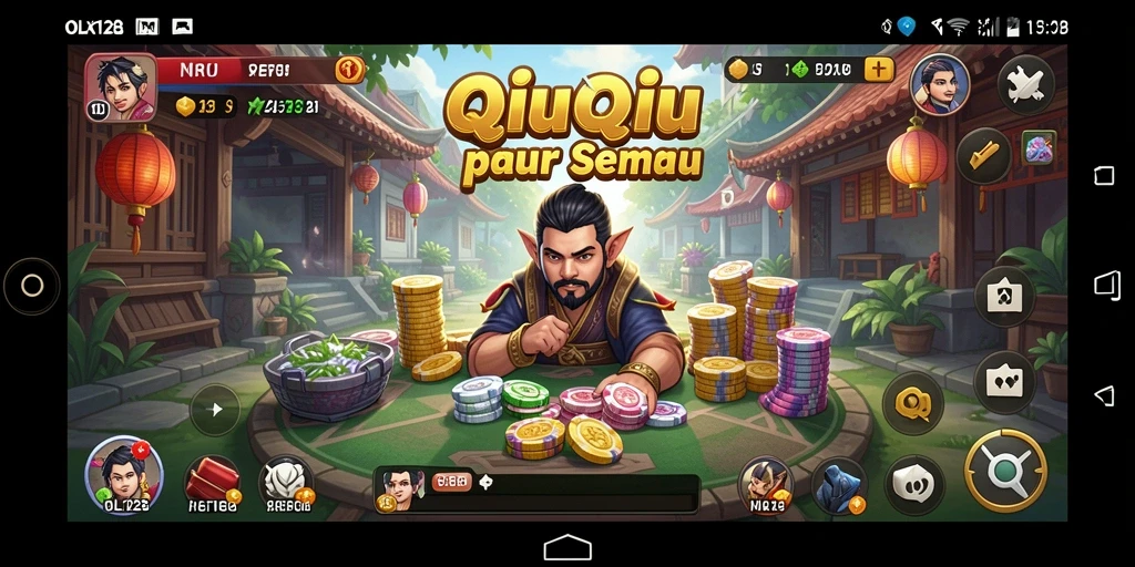 Tampilan gameplay QiuQiu yang menarik dan menyenangkan.