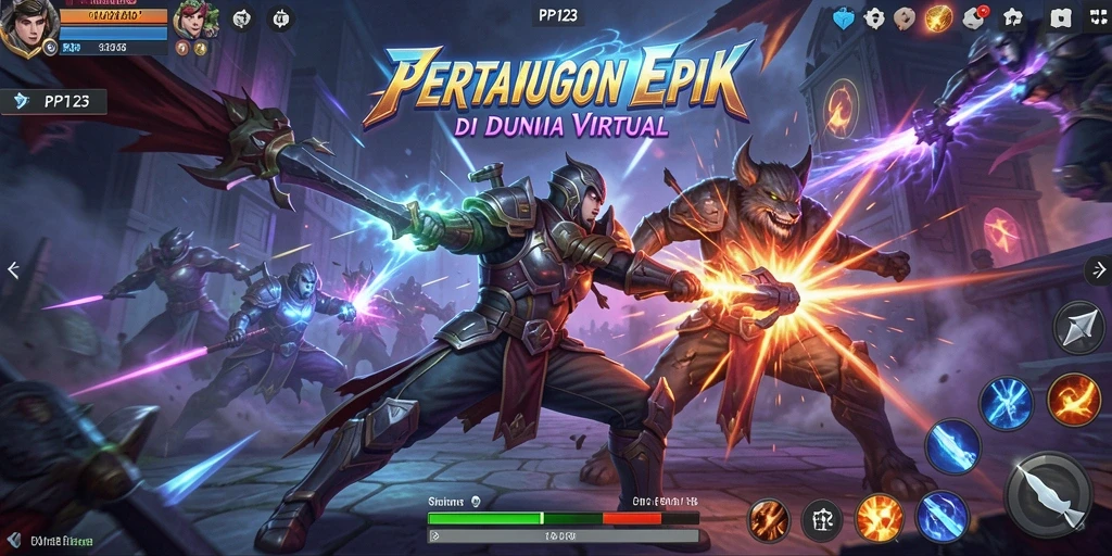 Screenshot gameplay intense dari PP123 dengan aksi bertarung yang mendebarkan.