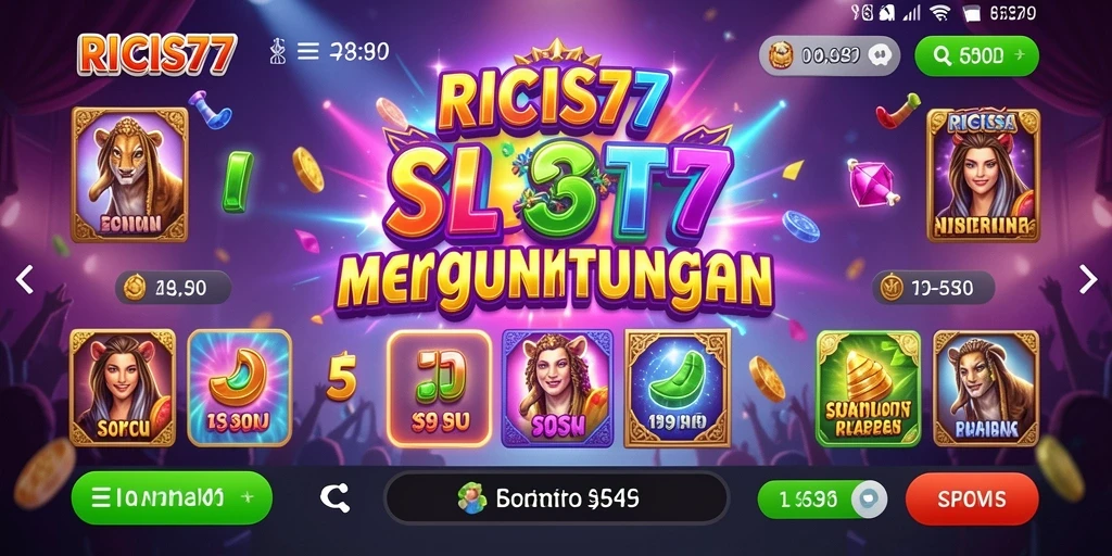 Tampilan gameplay RICIS77 dengan mesin slot yang menarik.