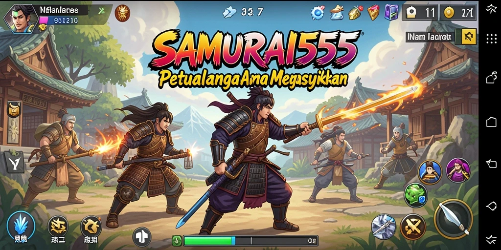 Tangkapan layar dari gameplay menarik SAMURAI555 yang penuh aksi.