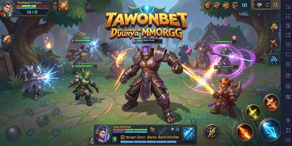 Tampilan aksi seru dalam gameplay MMORPG TAWONBET.