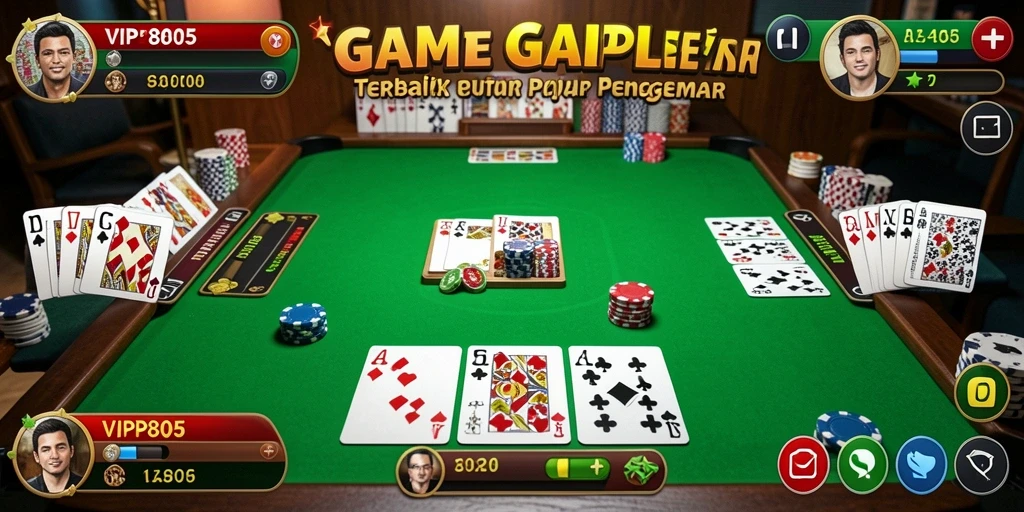 Tampilan gameplay Gaple yang menarik dan seru di VIP805.